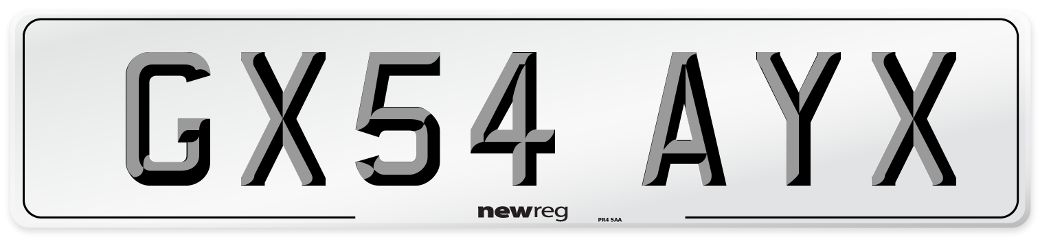GX54 AYX Number Plate from New Reg